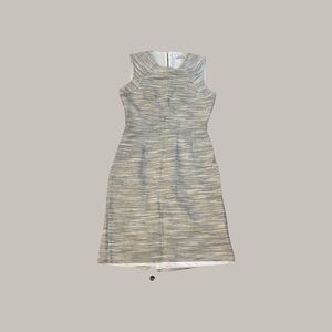 Mango US 4 mini dress sleeveless Heather grey gray back zip office formal GUC